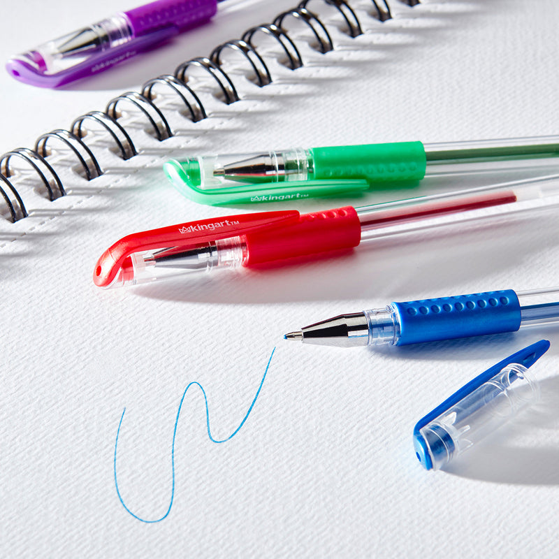 Gel Pens Soft Grip 12 Glitter Colors - Studio - KINGART