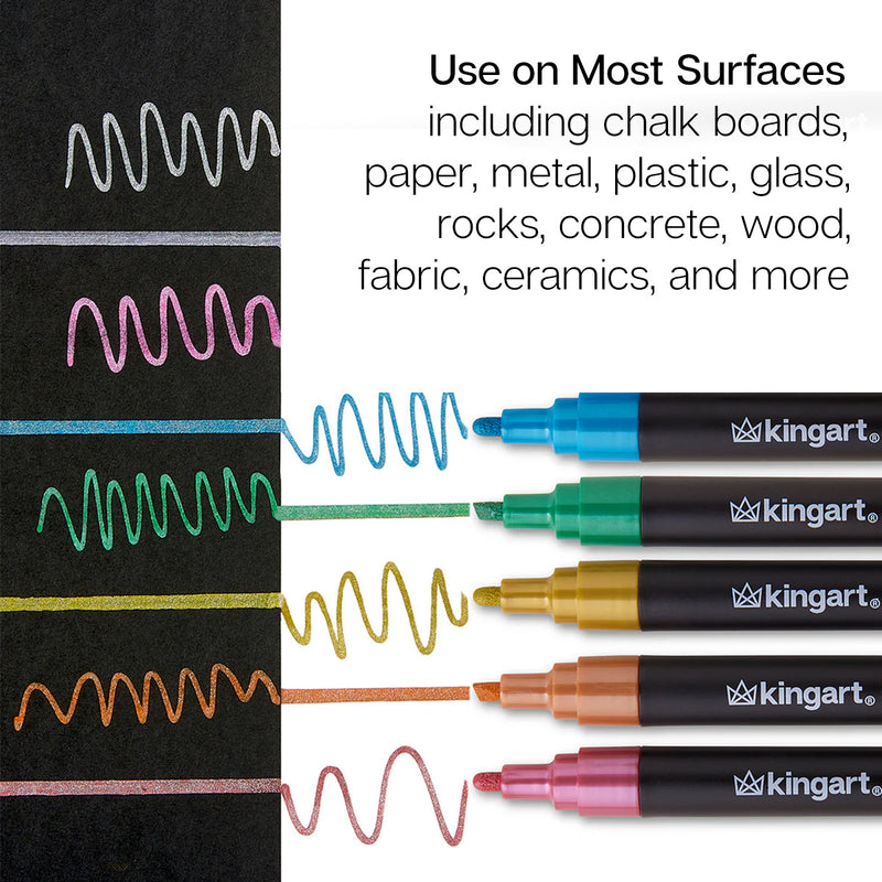 Liquid Chalk Markers 8 Metallic Colors - Studio - KINGART