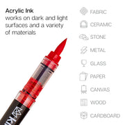 PRO Acrylic Paint Brush Pens 12 Bright Colors - Pro - KINGART