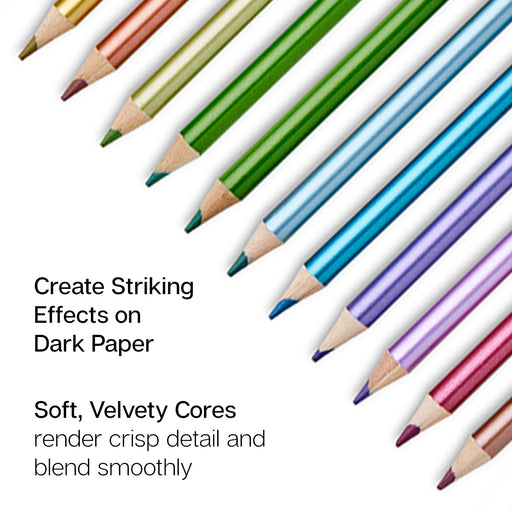Colored Pencils 12 Metallic Colors - Studio - KINGART