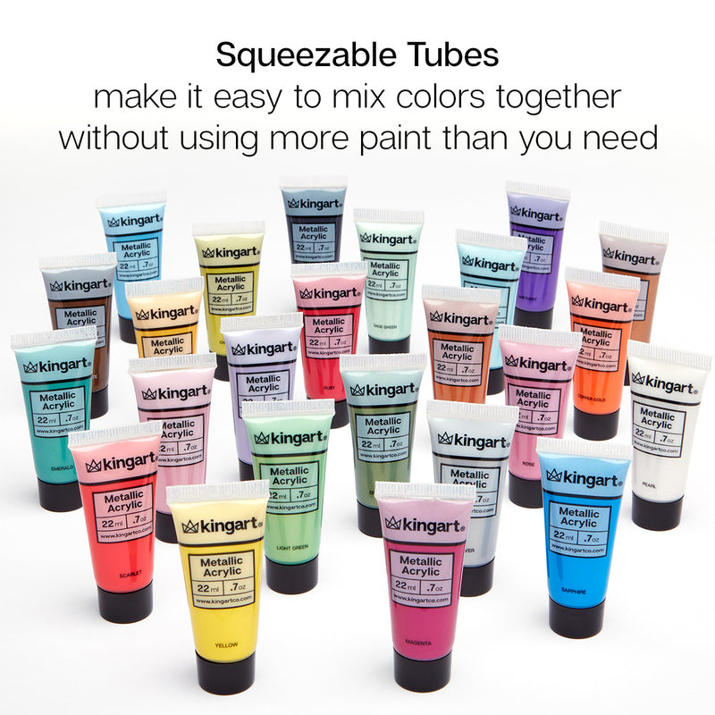 PRO Metallic Acrylic Paint Single Color 3-Packs - PAINTS, PASTELS, GEL STICKS - KINGART