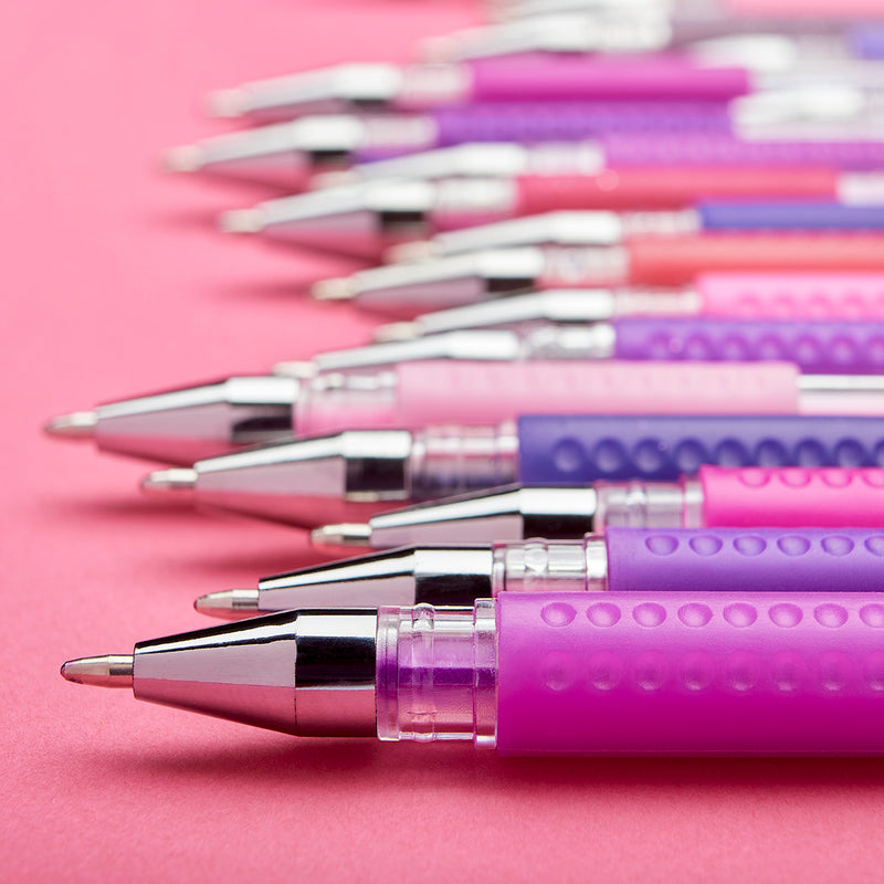 Gel Pens, Soft Grip, 24 Pink & Purple Tone Colors - Studio - KINGART®