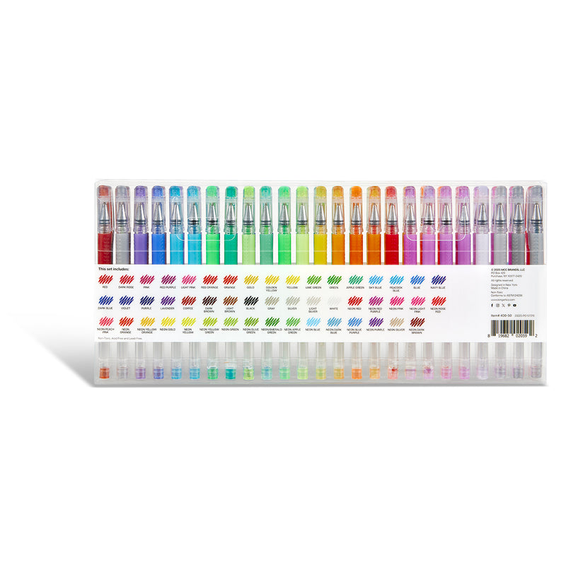 Gel Pens 50 Glitter Colors - Studio - KINGART