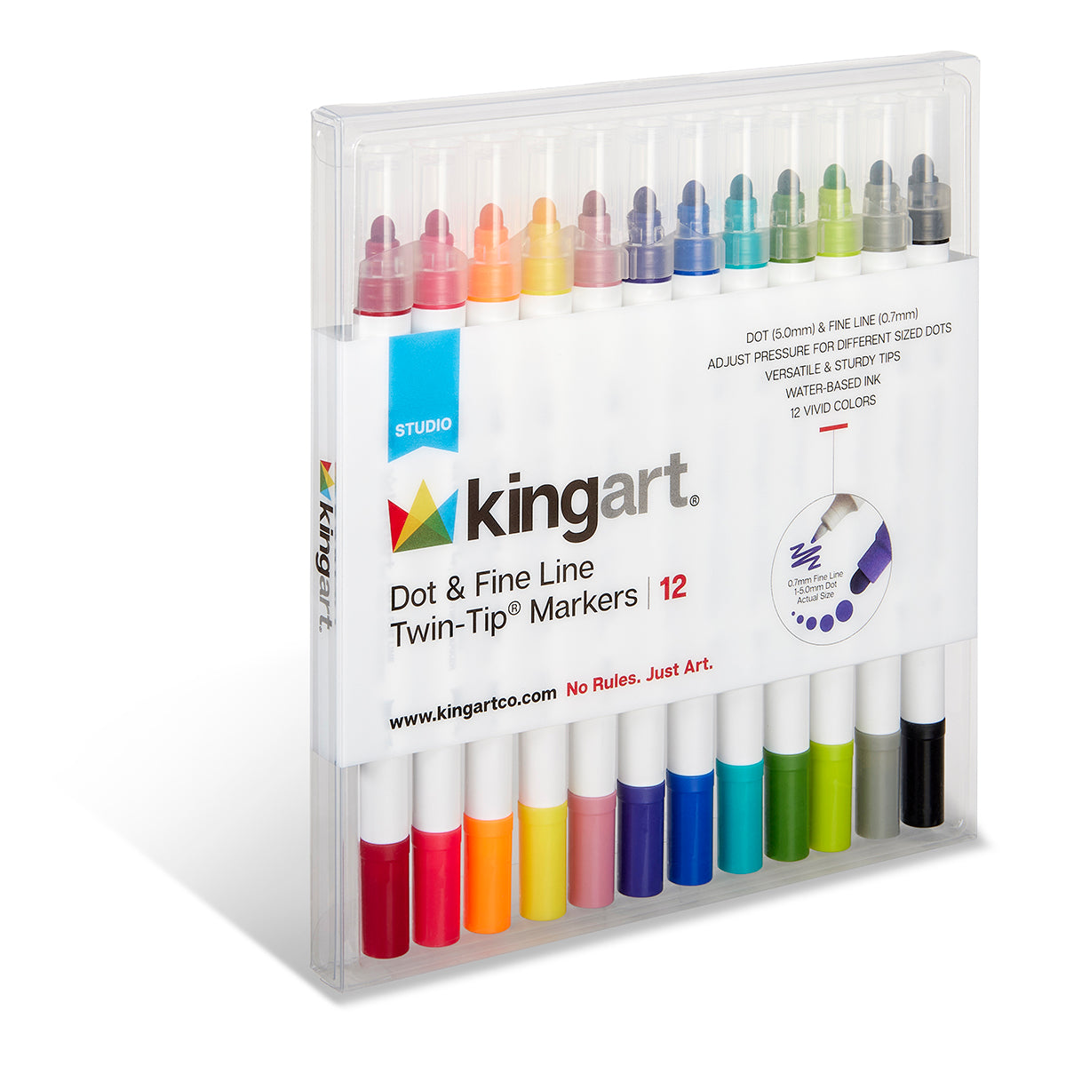 KINGART® Chisel & Fine Tip Markers, Travel/Storage Case, Set of 36