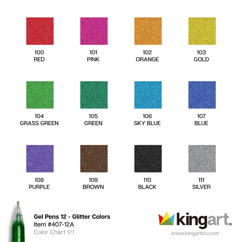 Gel Pens 12 Glitter Colors