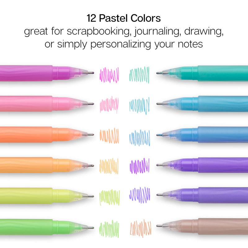 Gel Pens 12 Pastel Colors - Studio - KINGART