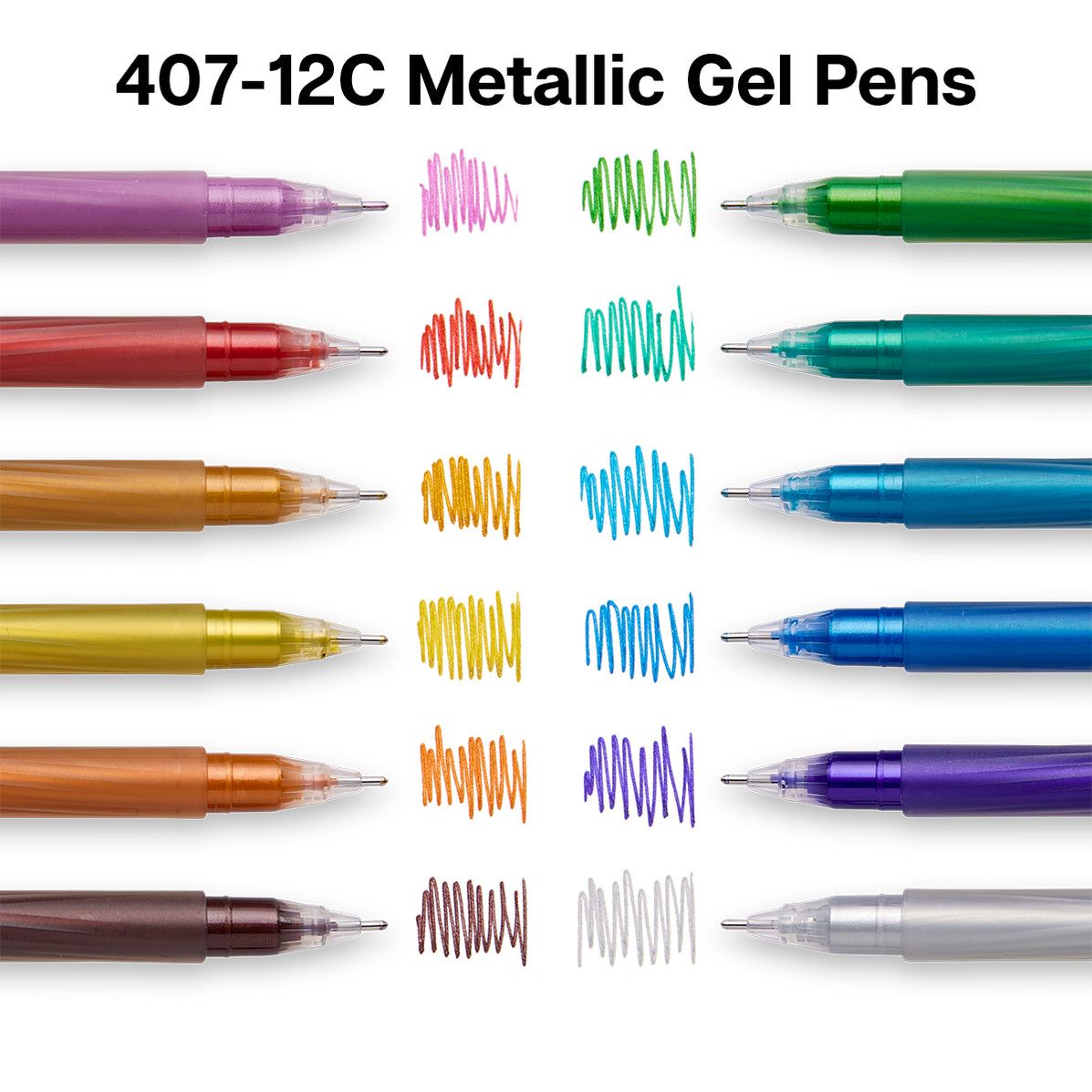 Metal Color Pen Gel Pens 12 Metallic Colors — KINGART