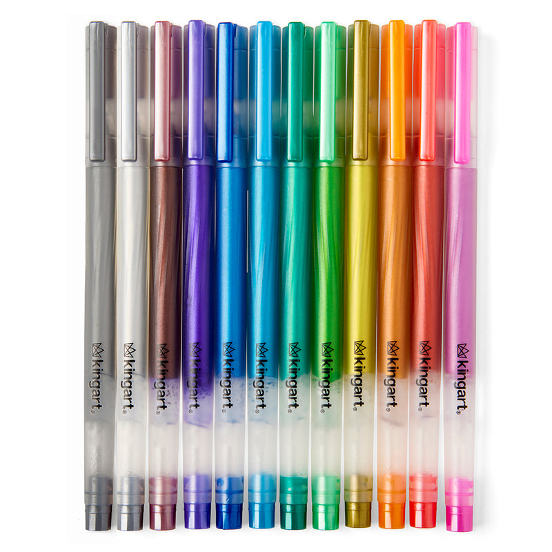 Gel Pens - 12 Metallic Colors - Studio - KINGART