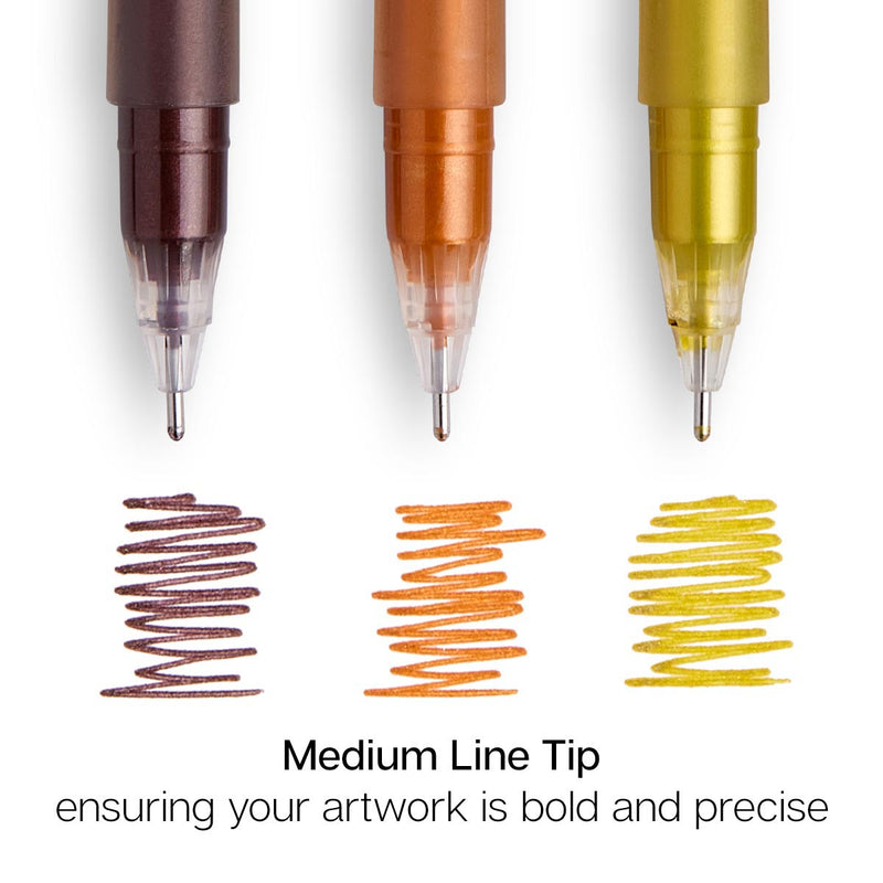 Gel Pens - 12 Metallic Colors - Studio - KINGART