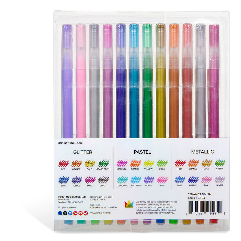 Gel Pens 24 Colors - Studio - KINGART