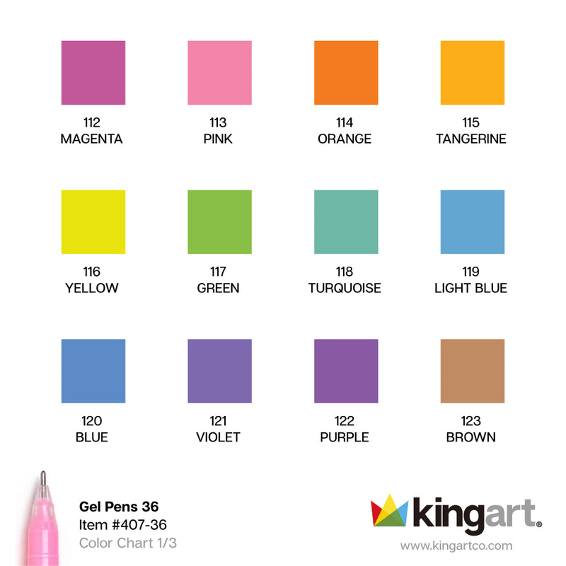 Gel Pens - Singles - Glitter, Metallic, Pastel - 36 Colors
