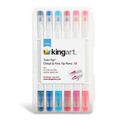 Twin-Tip™ Chisel & Fine Markers 12 Colors - Studio - KINGART