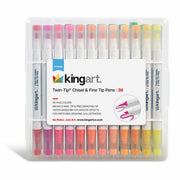 Twin-Tip™ Chisel & Fine Markers 36 Colors - Studio - KINGART®