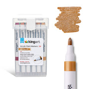 Acrylic Paint Markers Set – 24 Metallic Colors, 2mm Bullet Tip, Water-Based, Multi-Surface - MARKERS & PENS - KINGART