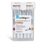 Acrylic Paint Markers Set – 24 Metallic Colors, 2mm Bullet Tip, Water-Based, Multi-Surface - MARKERS & PENS - KINGART
