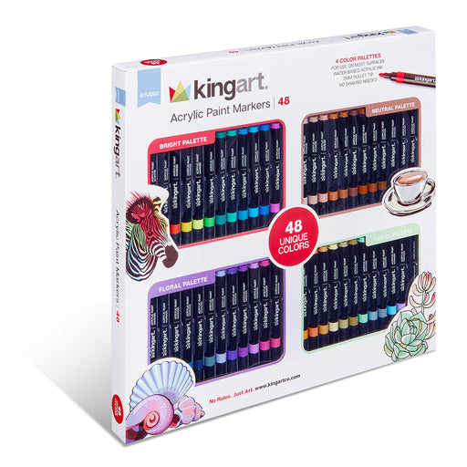 Studio Acrylic Paint Marker Set – 48 Colors - MARKERS & PENS - KINGART