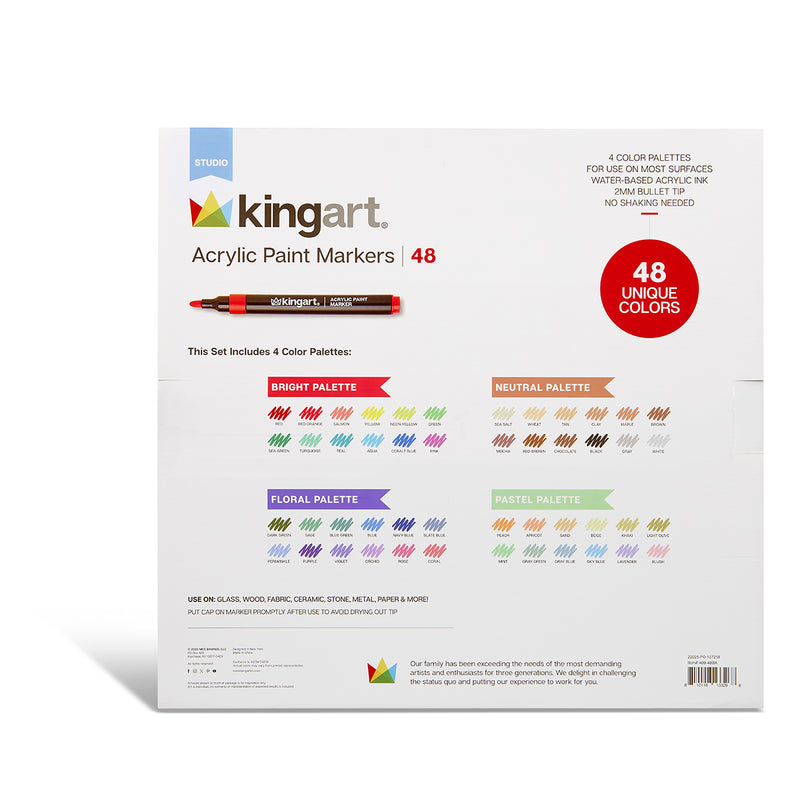 Studio Acrylic Paint Marker Set – 48 Colors - MARKERS & PENS - KINGART
