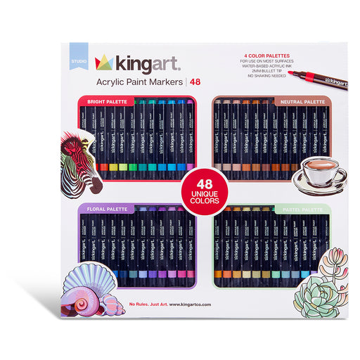 Studio Acrylic Paint Marker Set – 48 Colors - MARKERS & PENS - KINGART