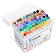Acrylic Paint Markers Set – 60 Colors, 2mm Bullet Tip, Water-Based, Storage Case Included - PAINTS, PASTELS, GEL STICKS - KINGART