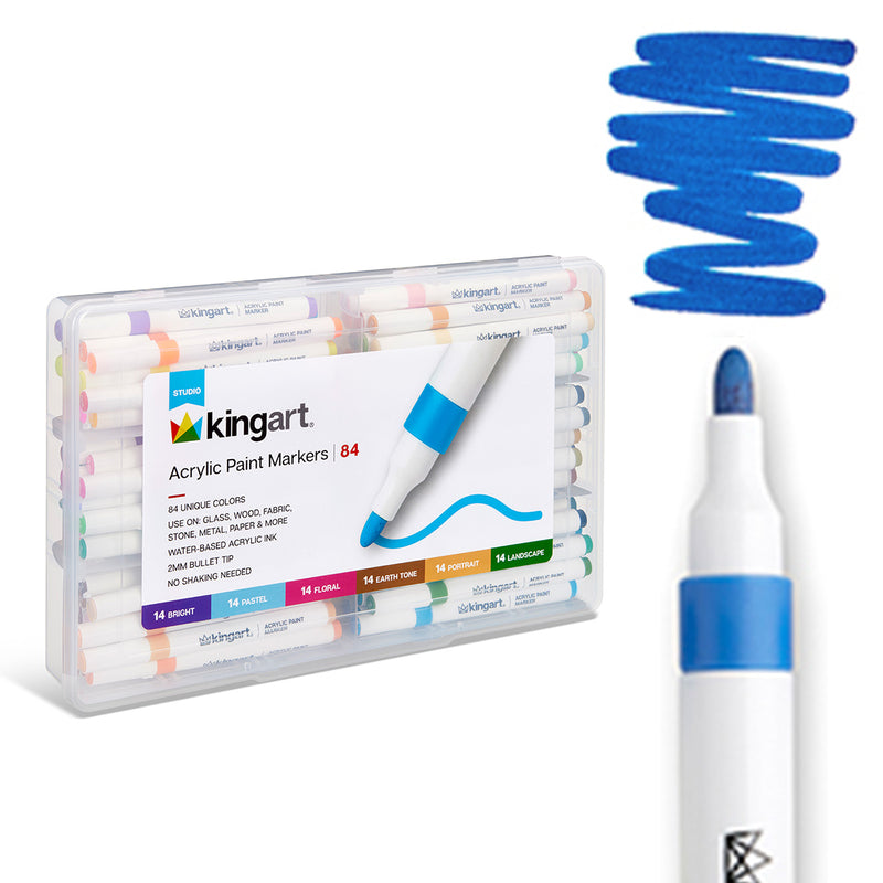 Acrylic Paint Markers Set – 84 Colors, 2mm Bullet Tip, Water-Based, Multi-Surface - MARKERS & PENS - SHANGHAI CMB IMPORT & EXPORT CO., LTD