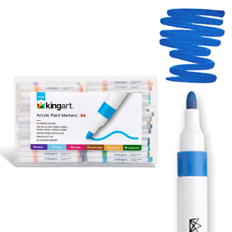 Acrylic Paint Markers Set – 84 Colors, 2mm Bullet Tip, Water-Based, Multi-Surface - MARKERS & PENS - SHANGHAI CMB IMPORT & EXPORT CO., LTD
