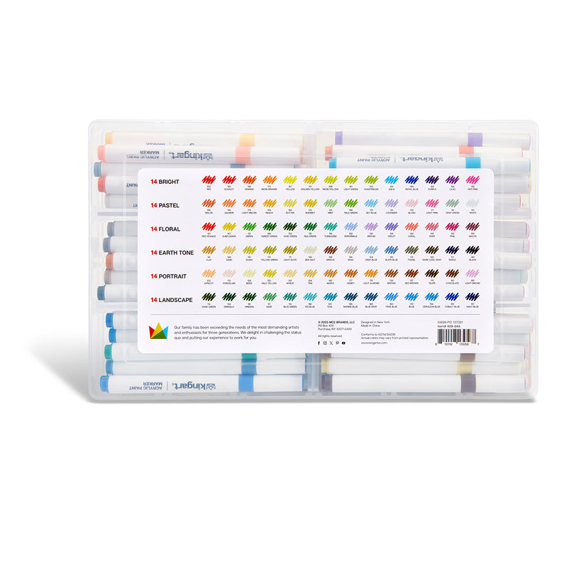 Acrylic Paint Markers Set – 84 Colors, 2mm Bullet Tip, Water-Based, Multi-Surface - MARKERS & PENS - SHANGHAI CMB IMPORT & EXPORT CO., LTD