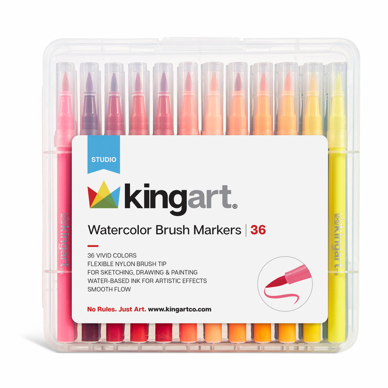 Watercolor Brush Markers 36 Colors - Studio - KINGART®