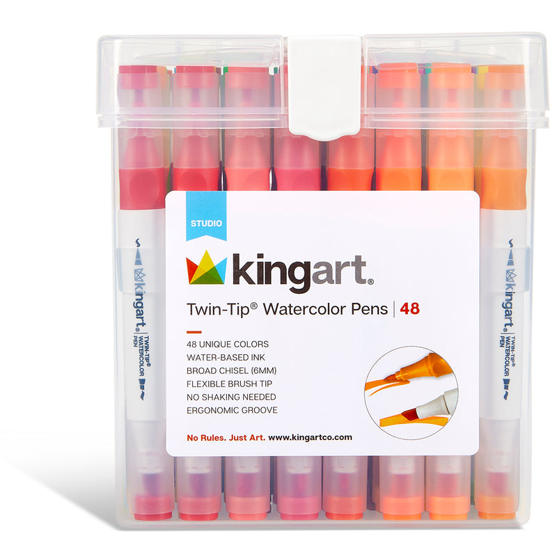 Twin-Tip™ Watercolor Pens 48 Colors - MARKERS & PENS - KINGART