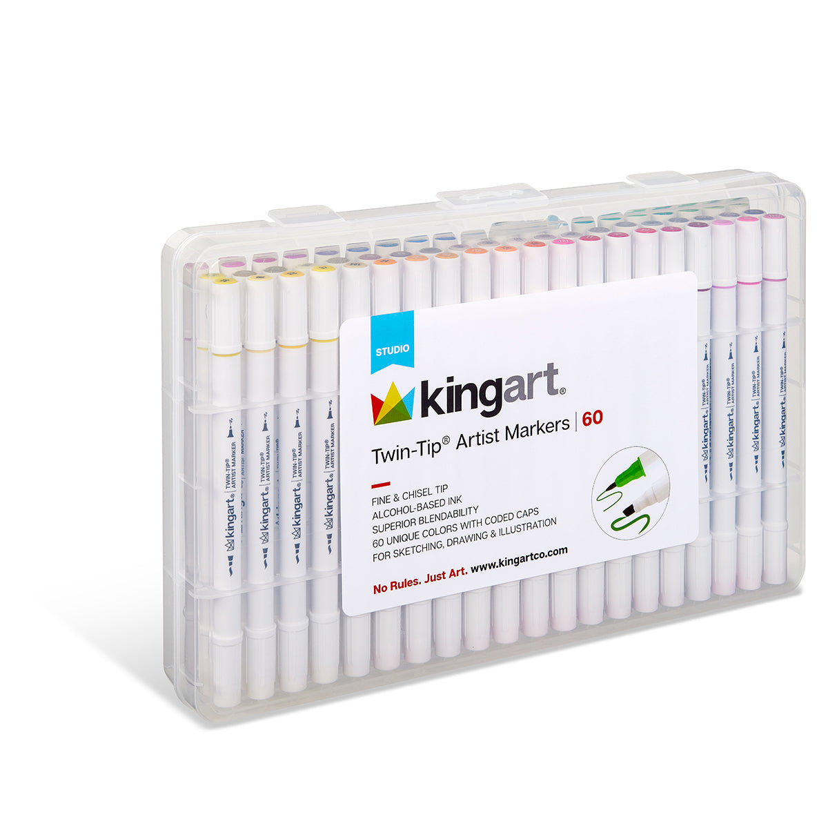 Twin-Tip™ Chisel & Fine Alcohol Markers - 60 Colors — KINGART