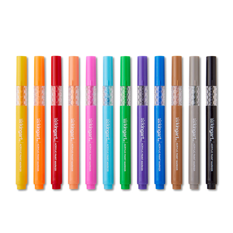 Acrylic Paint Markers Set – 60 Colors, 2mm Bullet Tip, Water-Based, Includes Storage Case - MARKERS & PENS - KINGART