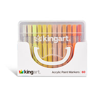 Acrylic Paint Markers Set – 60 Colors, 2mm Bullet Tip, Water-Based, Includes Storage Case - MARKERS & PENS - KINGART