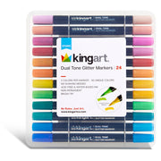 Dual Tone Glitter Markers – 24 Count, 48 Colors - MARKERS & PENS - KINGART