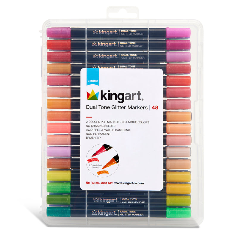 Dual Tone Glitter Markers – 48 Count, 96 Colors - MARKERS & PENS - SHANGHAI CMB IMPORT & EXPORT CO., LTD