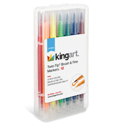 Twin-Tip™ Brush & Fine Markers 12 Colors - Studio - KINGART®