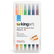 Twin-Tip™ Brush & Fine Markers 12 Colors - Studio - KINGART®