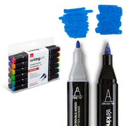 PRO Double-Ended Glitter Markers – Brush & Fine Tip - 12 Colors - MARKERS & PENS - KINGART