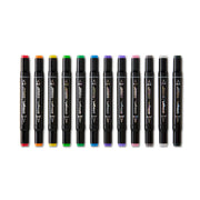 Double-Ended Glitter Art Markers – 12 Colors, Brush & Fine Tip - MARKERS & PENS - KINGART