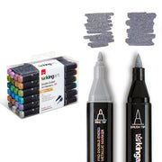 PRO Double-Ended Metallic Markers - Brush & Fine Tip – 24 Vibrant Colors - MARKERS & PENS - KINGART