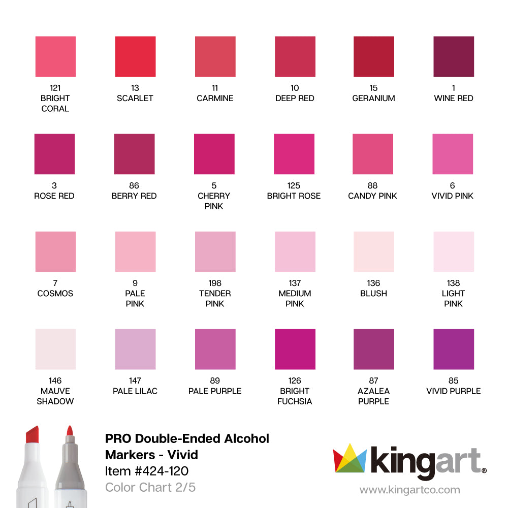 Double-Ended Alcohol Markers - 120 Colors — KINGART