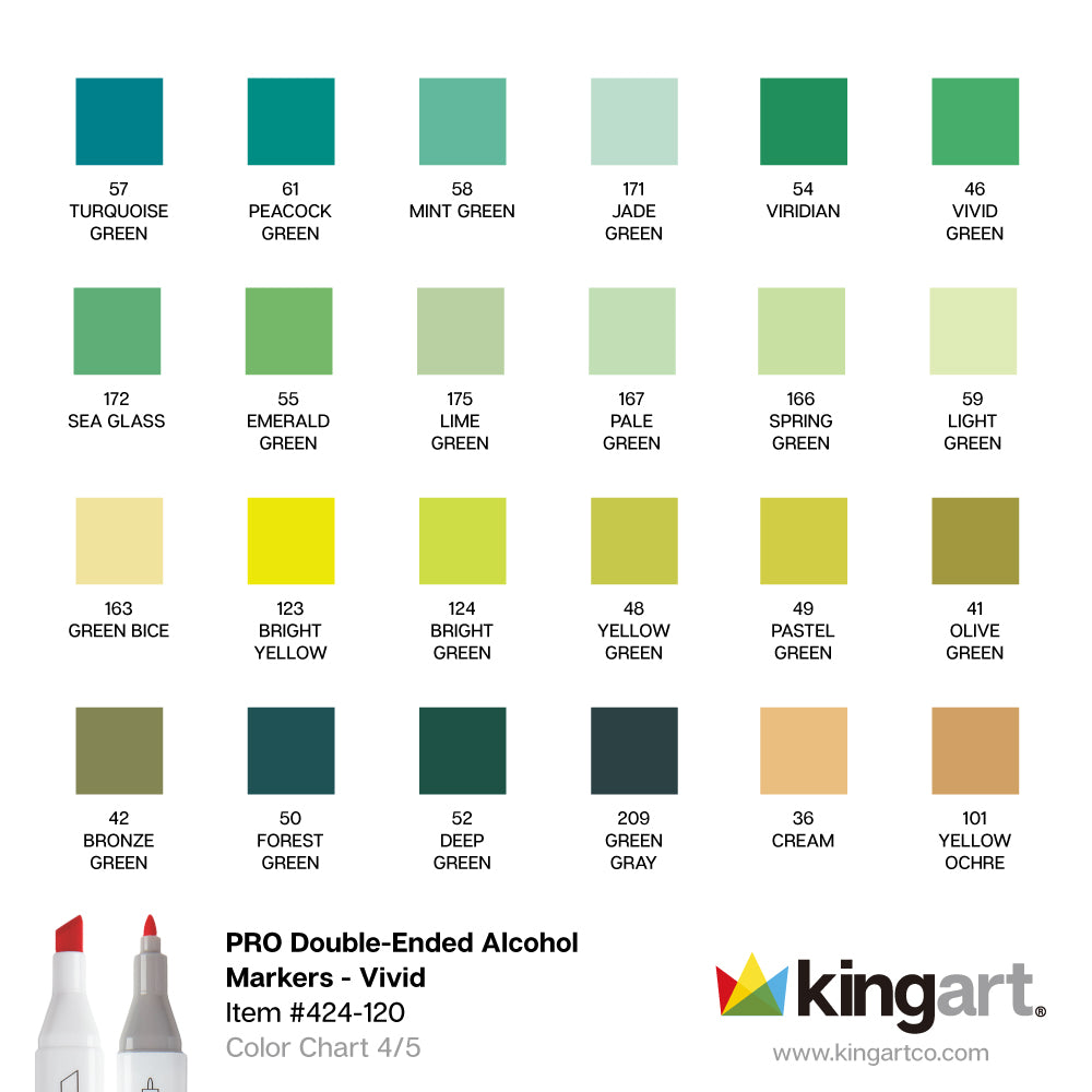 PRO Double-Ended Alcohol Markers - 120 Colors — KINGART