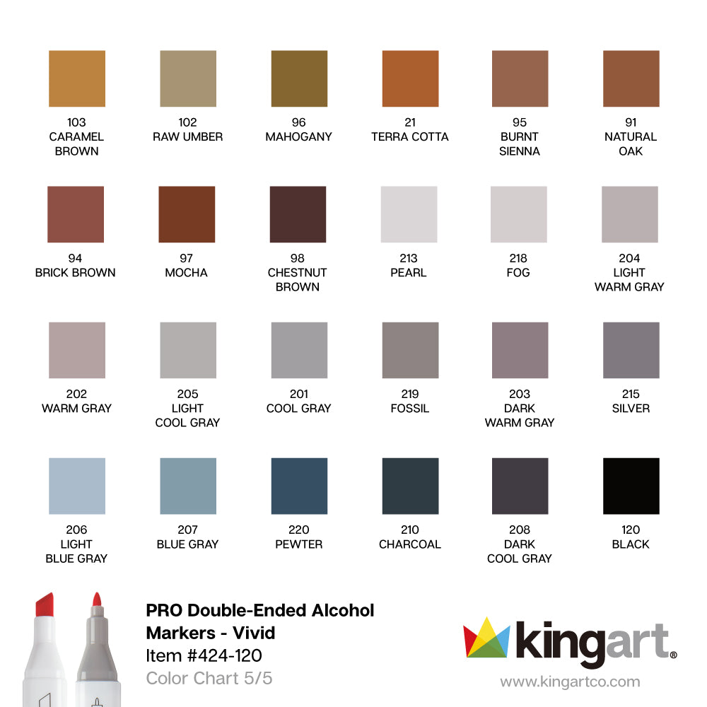 PRO Double-Ended Alcohol Markers - 120 Colors — KINGART