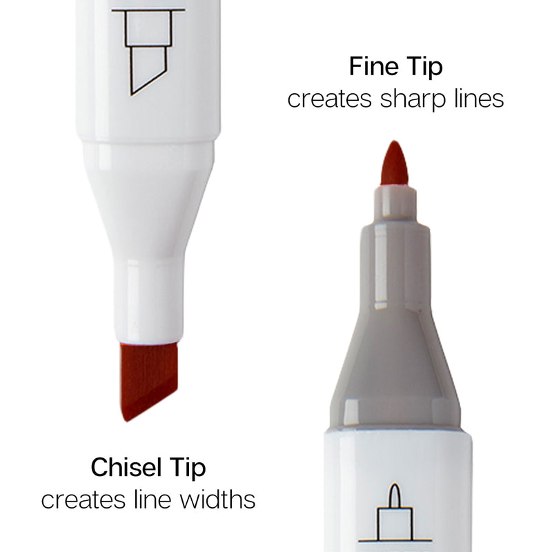 Double-Ended Alcohol Markers 12 Landscape Colors - Pro - KINGART