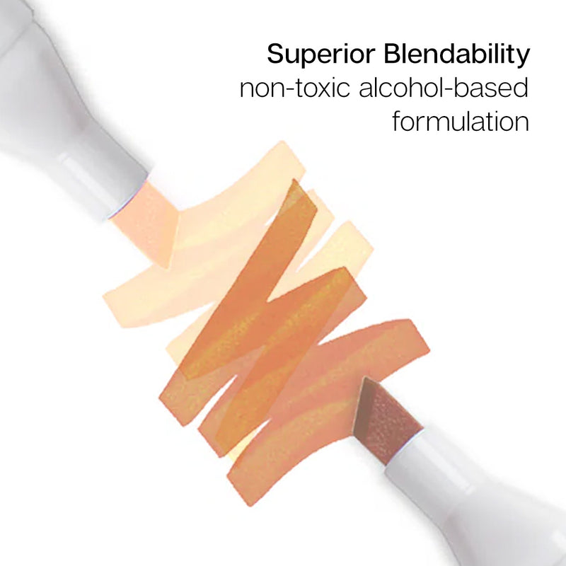 Double-Ended Alcohol Markers 12 Neutral Colors - Pro - KINGART