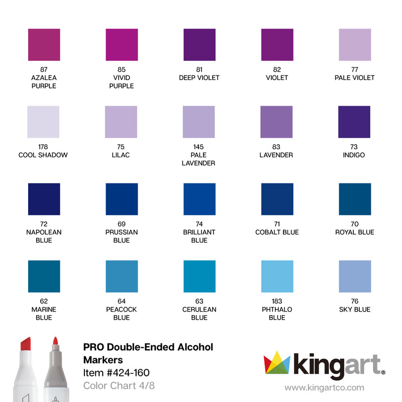 Double-Ended Alcohol Markers - 160 Colors - MARKERS & PENS - KINGART