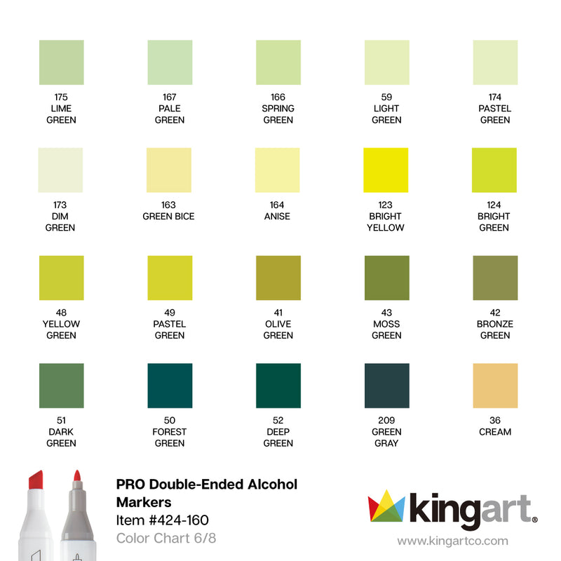 Double-Ended Alcohol Markers - 160 Colors - MARKERS & PENS - KINGART