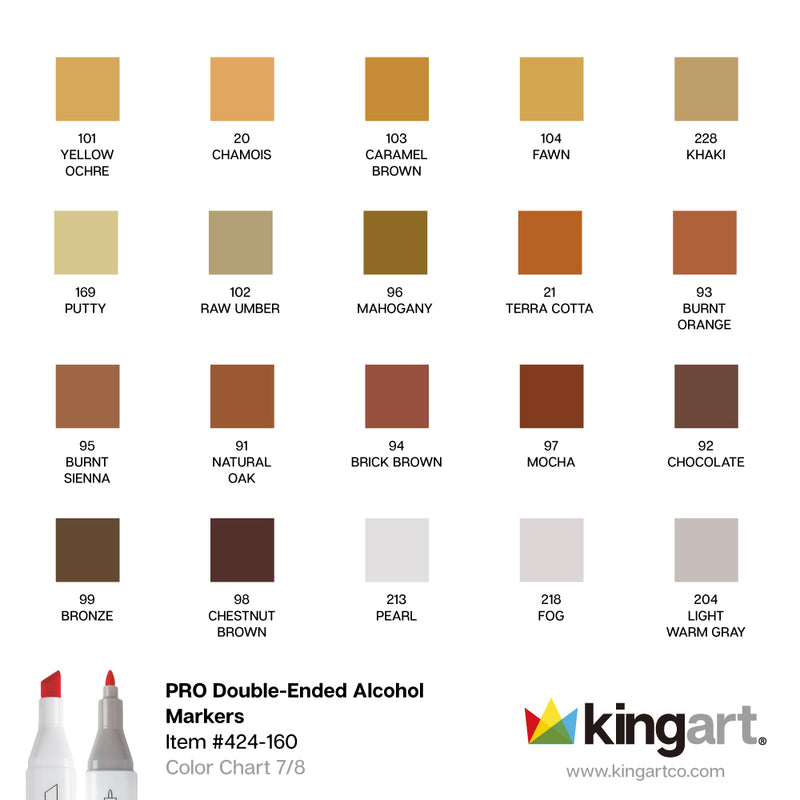 Double-Ended Alcohol Markers - 160 Colors - MARKERS & PENS - KINGART