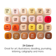 Double-Ended Alcohol Markers 24 Portrait Colors - Pro - KINGART