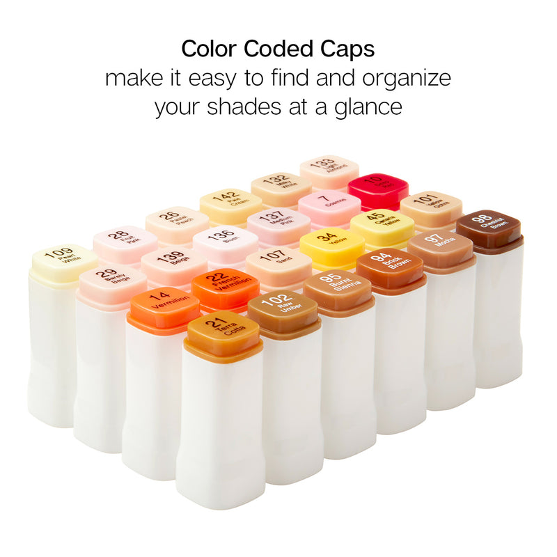 Double-Ended Alcohol Markers 24 Portrait Colors - Pro - KINGART