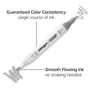 Double-Ended Alcohol Markers 24 Gray Tone Colors - Pro - KINGART