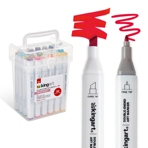 Double-Ended Alcohol Markers 24 Vintage Colors - MARKERS & PENS - KINGART